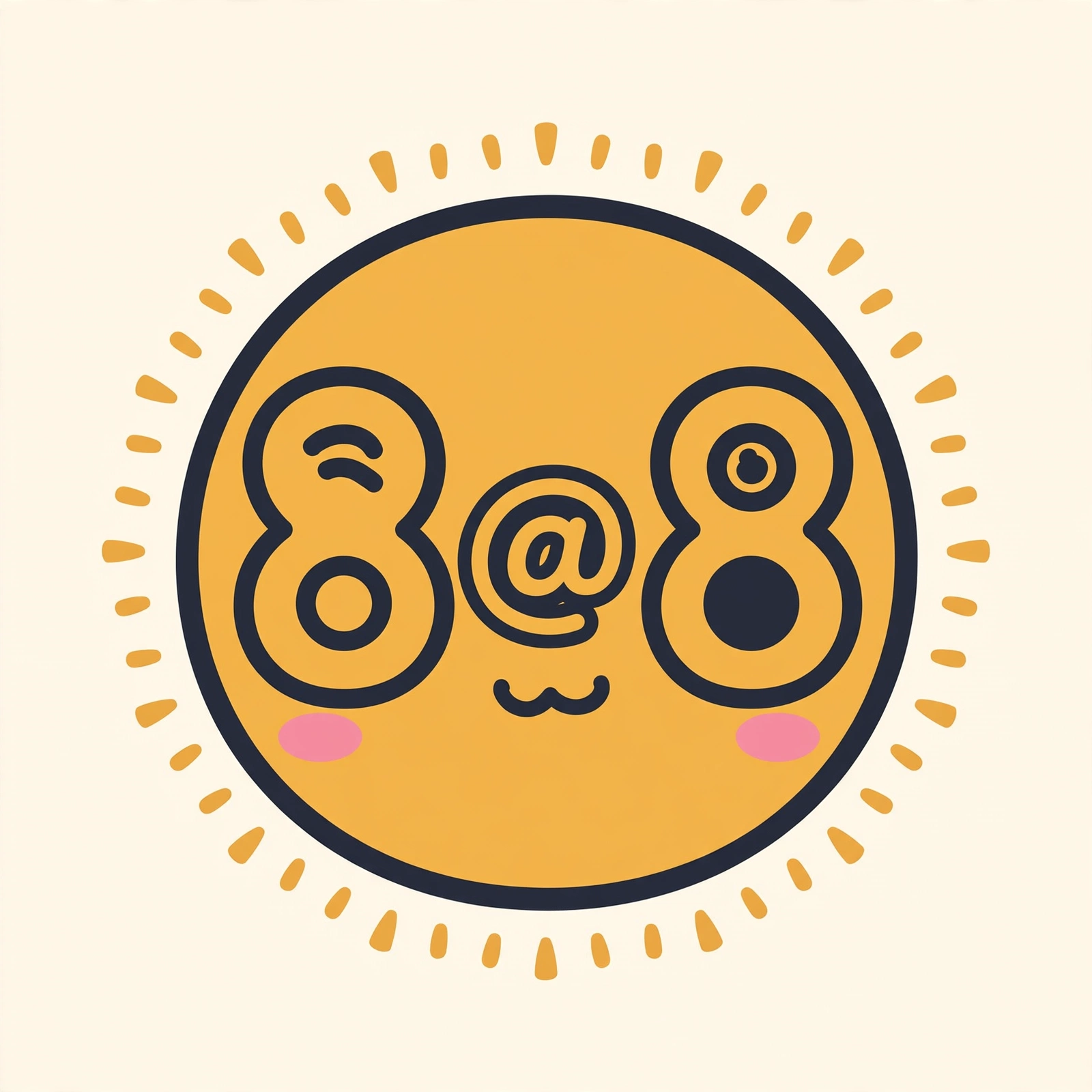 Eight at 8 sunrise face logo